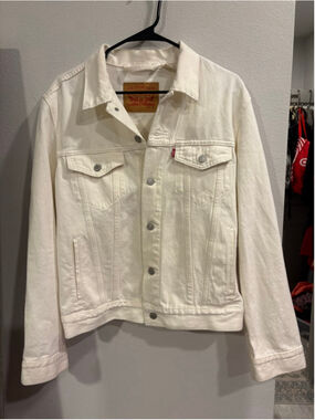 Levi's Original Trucker Jacket White Denim Classic Jean Jacket Small